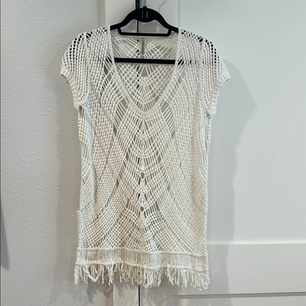 Victoria's Secret White Crochet Swim Coverup